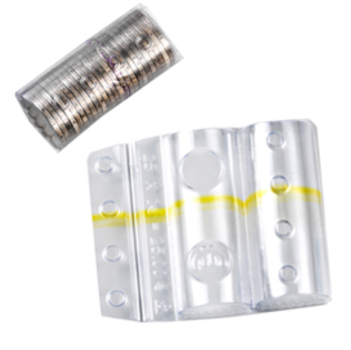 SACCHETTO DA 100 BLISTER PORTAMONETE 1 EURO FASCIA GIALLA